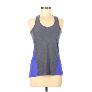 VOGO Athletica Women’s Tank Top Sleeveless Razor Back Gray/Purple-Blue Size-M